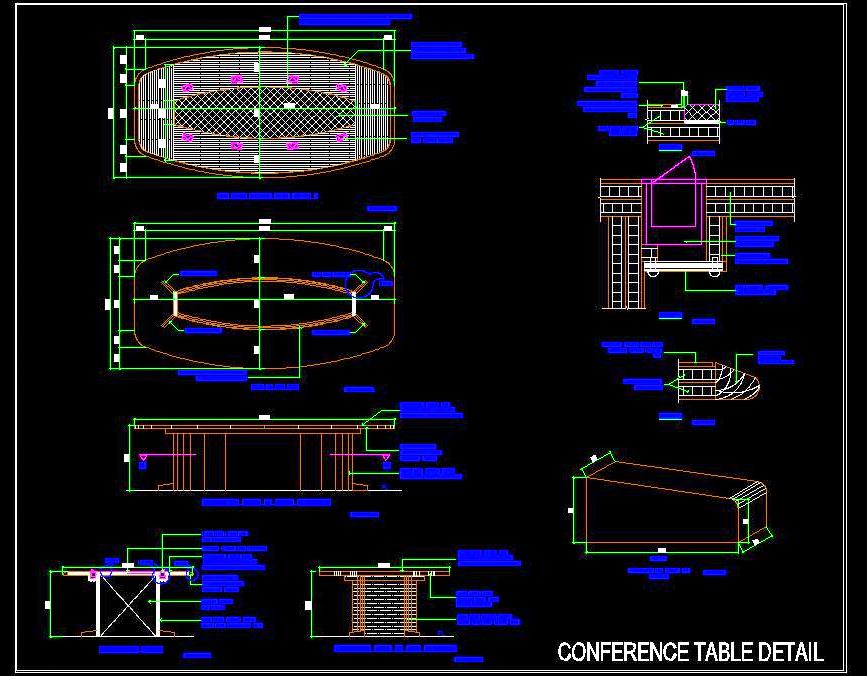 Oval Conference Table DWG- Stone Top, Wooden Base & Power Outlet